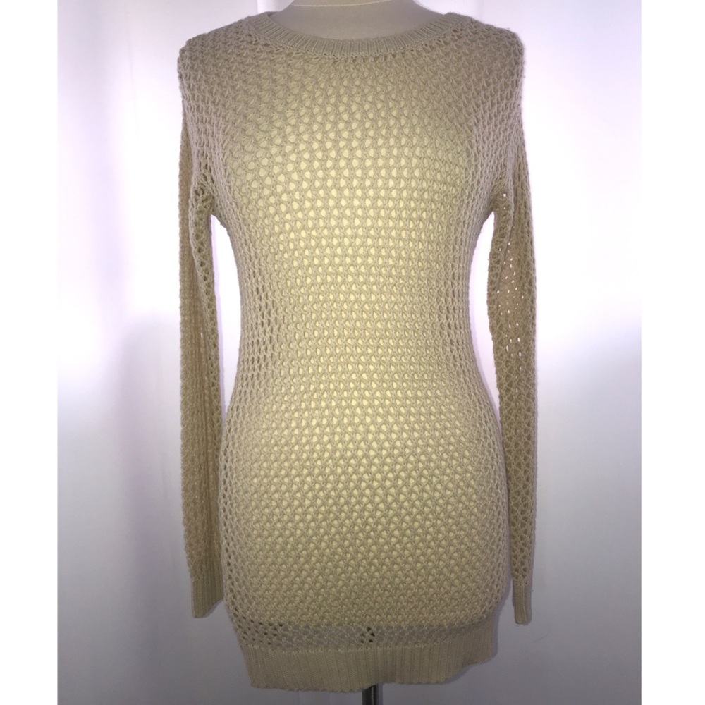 Derek Crochet Ivory Sweater Long Sleeves Coverall